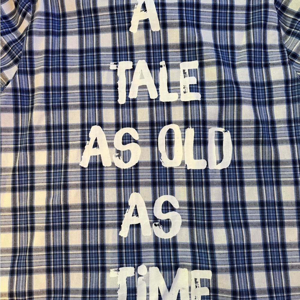 Disney Blue and White Plaid Shirt